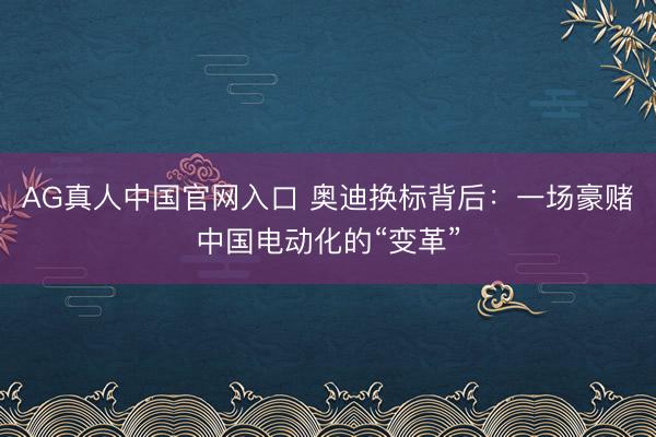 AG真人中国官网入口 奥迪换标背后：一场豪赌中国电动化的“变革”