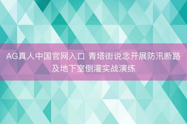 AG真人中国官网入口 青塔街说念开展防汛断路及地下室倒灌实战演练