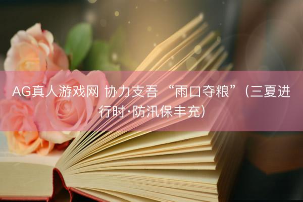 AG真人游戏网 协力支吾  “雨口夺粮”（三夏进行时·防汛保丰充）