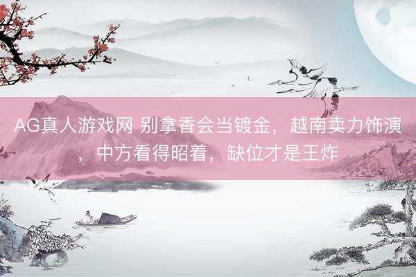 AG真人游戏网 别拿香会当镀金，越南卖力饰演，中方看得昭着，缺位才是王炸