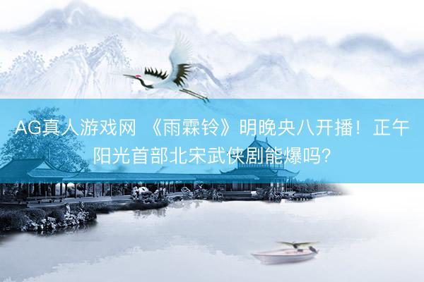 AG真人游戏网 《雨霖铃》明晚央八开播！正午阳光首部北宋武侠剧能爆吗？