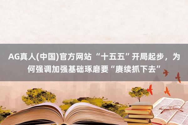 AG真人(中国)官方网站 “十五五”开局起步，为何强调加强基础琢磨要“赓续抓下去”