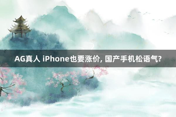 AG真人 iPhone也要涨价， 国产手机松语气?