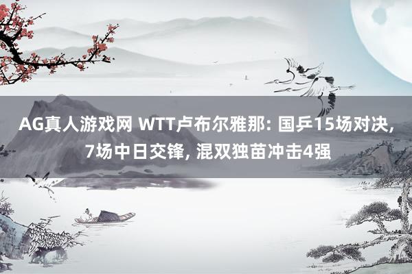 AG真人游戏网 WTT卢布尔雅那: 国乒15场对决， 7场中日交锋， 混双独苗冲击4强