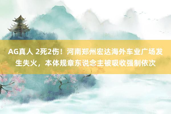 AG真人 2死2伤!河南郑州宏达海外车业广场发生失火,本体规章东说念主被吸收强制依次